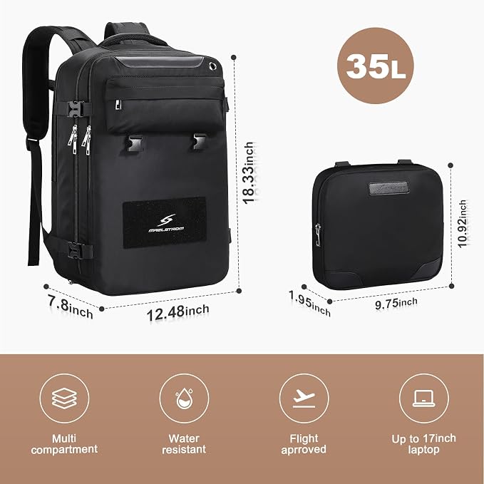 Maelstrom Travel Backpack for Women Men, 35L Waterproof Laptop Backpack Fits - Image 2