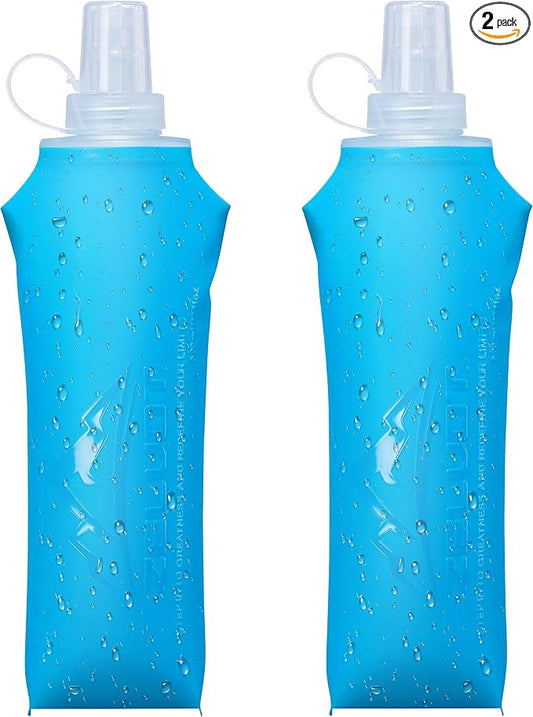 Zelvot 2 Pack Running Vest Soft Flask, BPA-Free 500ml Collapsible Water Bottle by Zelvot