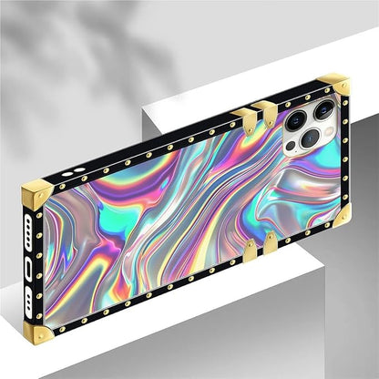Compatible with iPhone 12 Case, Holographic Abstract Iridescent Textures Luxury - Image 4