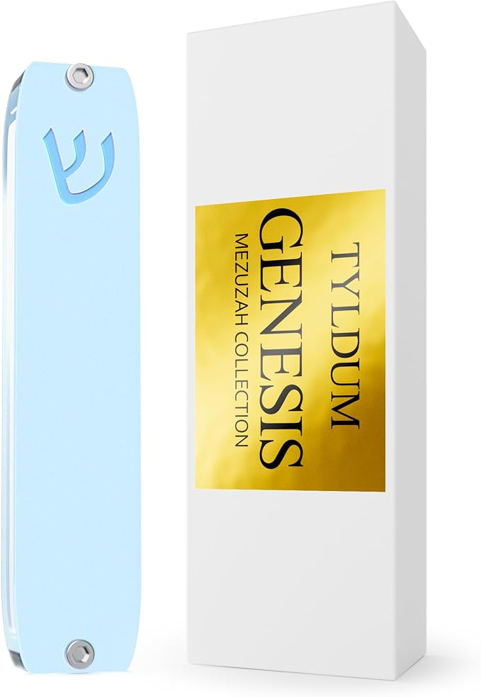 Genesis Mezuzah for Door – Modern Acrylic Mezuzah Case Without Kosher Scroll – by TYLDUM
