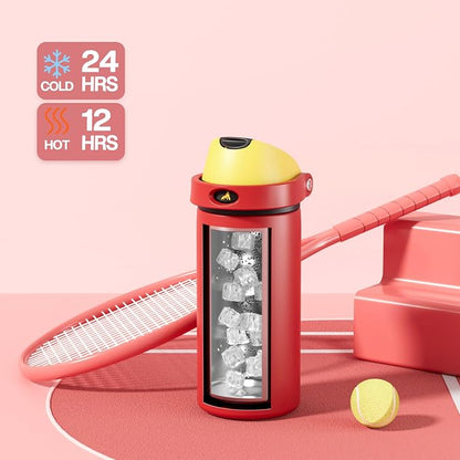 POWCAN 18 oz Travel Water Bottle: 2-in-1 Push-Button Spout & Quick-Flip Straw - Image 3
