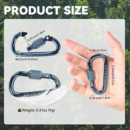 Carabiner Clip, Key Hooks for Keychain Aluminum D Ring Shape Carabiner - Image 4