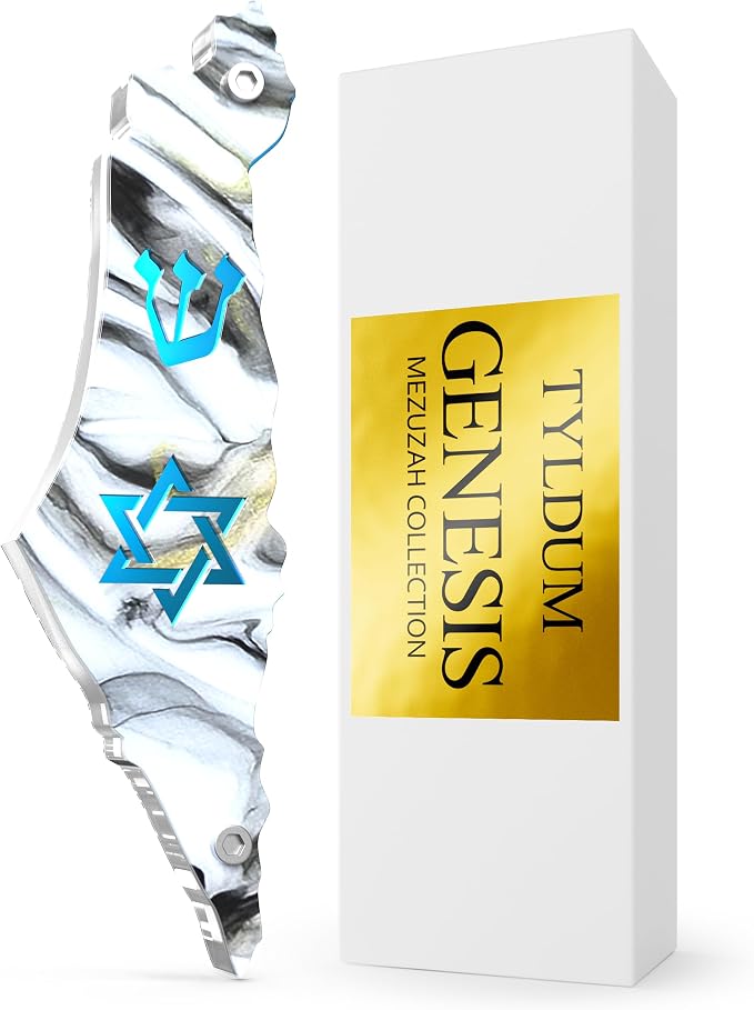 Genesis Mezuzah for Door – Modern Acrylic Mezuzah Case Without Kosher Scroll – by TYLDUM