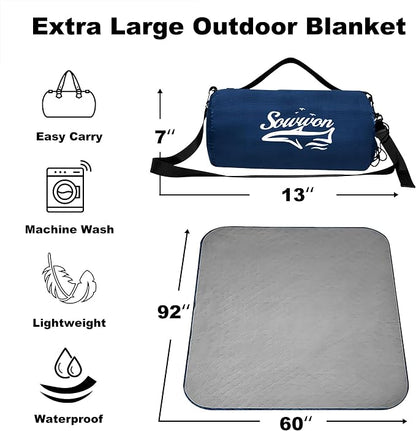 Waterproof Outdoor Blanket 92”X 60” Packable, Stadium Blankets - Image 2