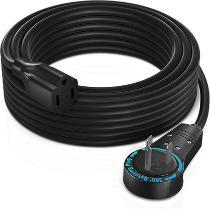Maximm Cable 50 Feet 360° Rotating Flat Plug Extension Cord/Wire, 3 Prong by MaximmCable