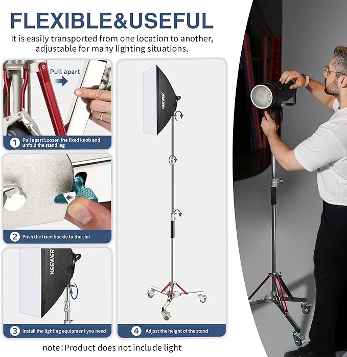 Kate 2 Pack Heavy Duty 10.8ft Light Stand - Image 6