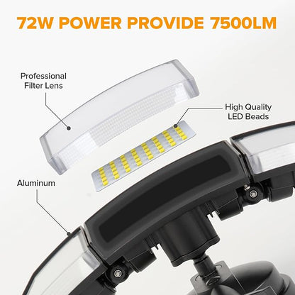LUTEC 72W 7500LM LED Security Lights Motion Sensor Light Outdoor, 5000K Daylight - Image 6