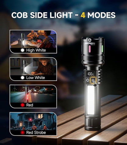 Esgreen LED Rechargeable Flashlights High Lumens 20000 2 Pack, Single Click - Image 3