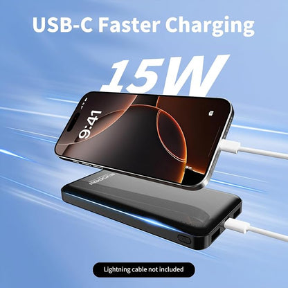 2 Pack Portable Charger, Slimmer 10000mAh Power Bank, USB C in&Out Fast - Image 2