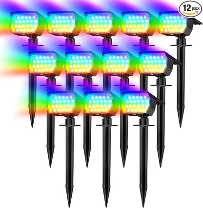 WENATY Solar Spot Lights Outdoor Color Changing, Christmas Landscape Spotlights by WENATY