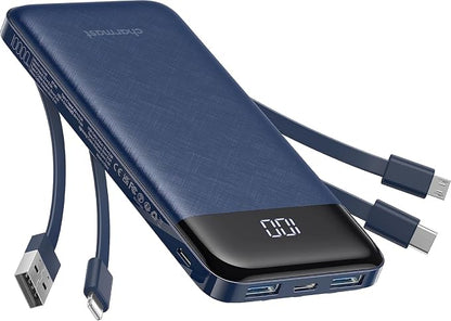 charmast Portable Charger with Built in Cables, Power Bank with Cords Wires by Charmast