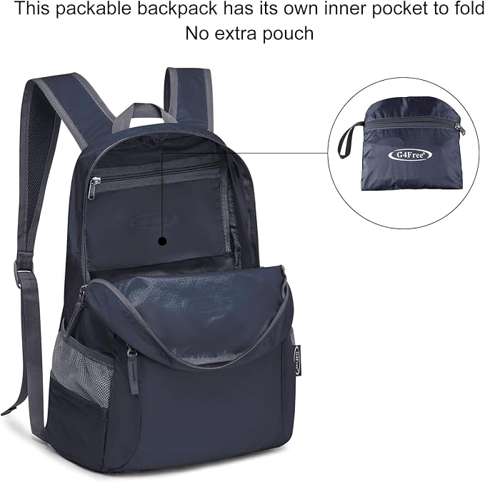 G4Free 20L Lightweight Packable Backpack Travel Hiking Daypack Foldable Backpack - Image 7