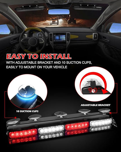 HLauto 604N Emergency Dash Strobe Lights: 2x16.8 inch Red White Security Light - Image 6