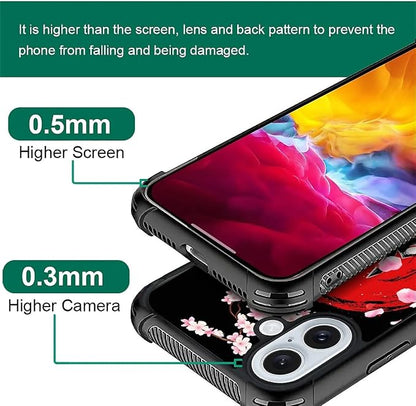 for iPhone 16 Plus Case, Sakura Japanese Samurai Pattern Graphic Design Girl - Image 4