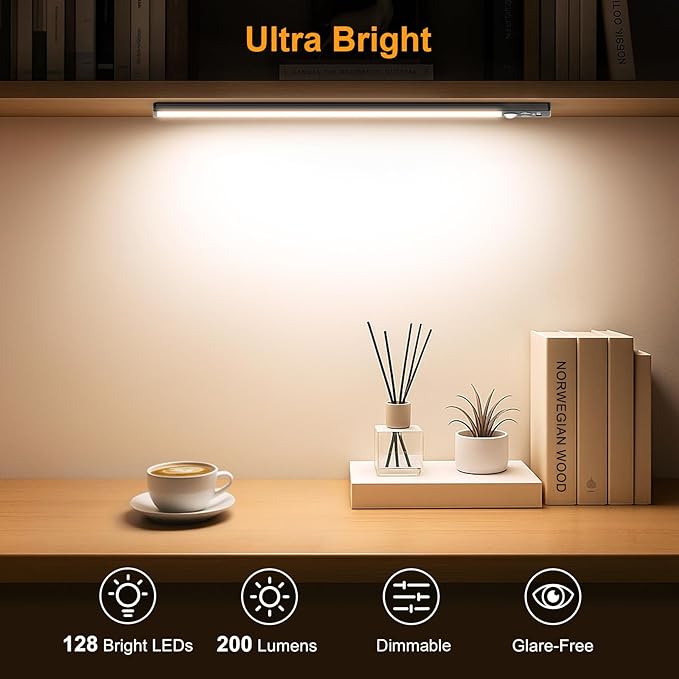 Gritin 14.7inch Under Cabinet Lighting Rechargeable 2 Pack- 3 Color Temps&5 - Image 3