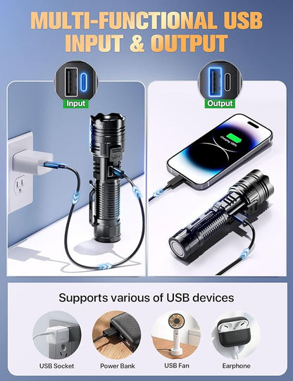 Esgofo Rechargeable Flashlights High Lumens 100000 2 Modes High/Low, Super - Image 5