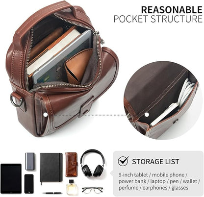 Augus Leather Small Messenger Bag - Image 6