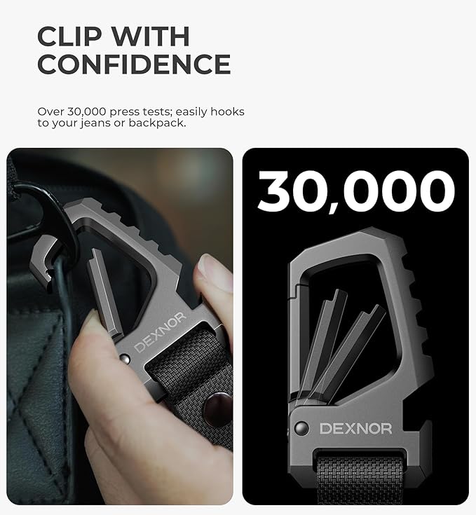 Dexnor Heavy Duty Key Chain Bottle Opener, Carabiner Key Ring Clip - Image 3