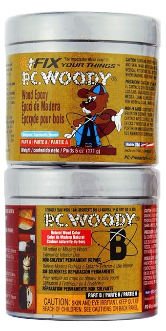 PC Products PC-Woody Wood Repair Epoxy Paste, Two-Part 6 oz in Two Cans by ProtectiveCoatingCo