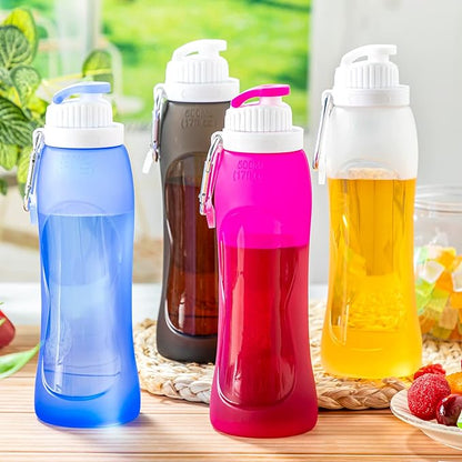 Zopeal 4 Pieces Collapsible Water Bottles Roll up Folding Silicone Foldable - Image 6