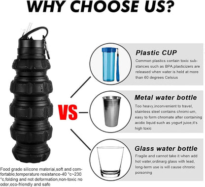 QiCheng&LYS Collapsible Water Bottle Sports Bottle 19.5OZ/580ml Travel Water - Image 6