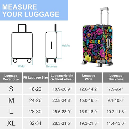 ANNA QUEEN Peace Flowers Travel Luggage Cover -Spring Stretchable Airplane - Image 7