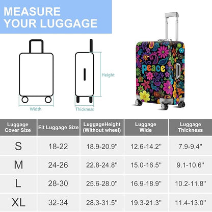 ANNA QUEEN Peace Flowers Travel Luggage Cover -Spring Stretchable Airplane - Image 7