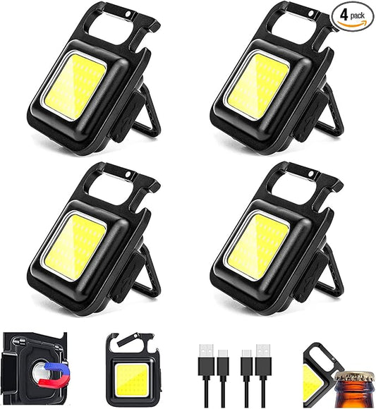 MAKDAK COB Rechargeable Keychain Flashlight 4Pack, High Lumen Super Bright LED by MAKDAK