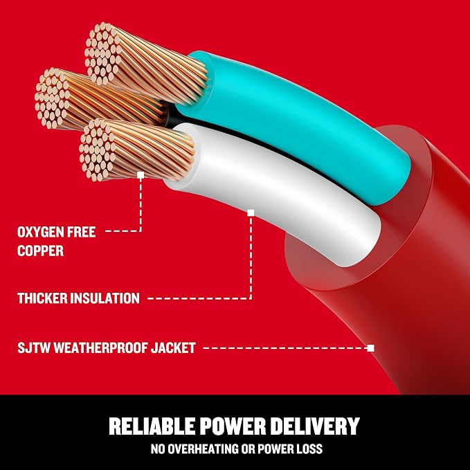 CRAFTSMAN 75 Ft. Indoor/Outdoor Extension Cord 16/3 SJTW, Waterproof Flexible - Image 3