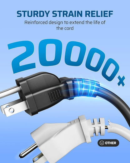 DEWENWILS 3-Pack 2FT Heavy Duty Extension Cord, 16 AWG SJTW Weatherproof Power - Image 5
