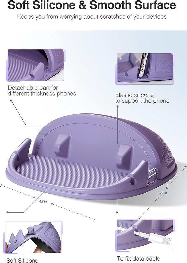 Loncaster Car Phone Holder, Car Phone Mount Silicone Car Pad Mat - Image 3