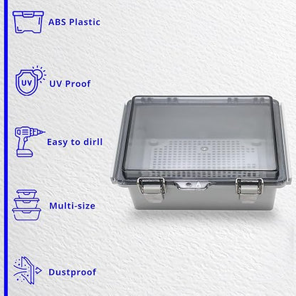 MAKERELE ABS Plastic Small Outdoor Waterproof Box Clear Hinged Shell Outdoor - Image 6