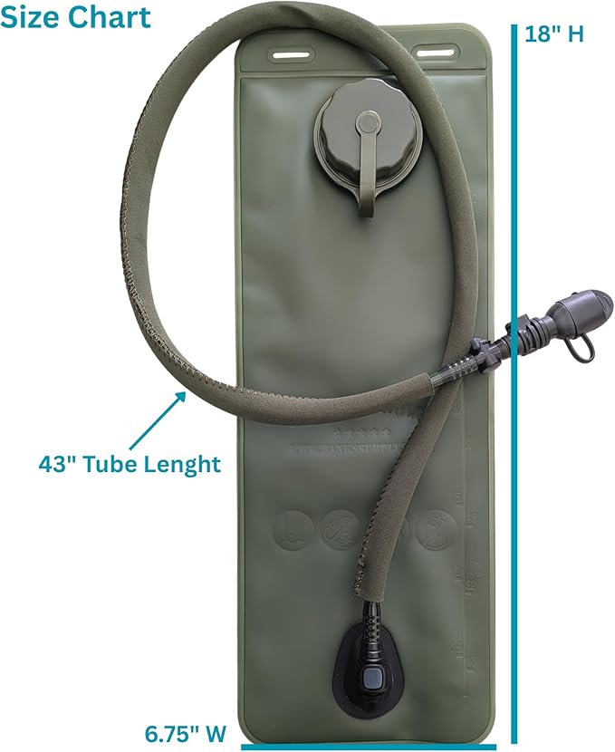 Hank's Surplus Military 3L Hydration Water TPU Bladder Reservoir OD Green - Image 2