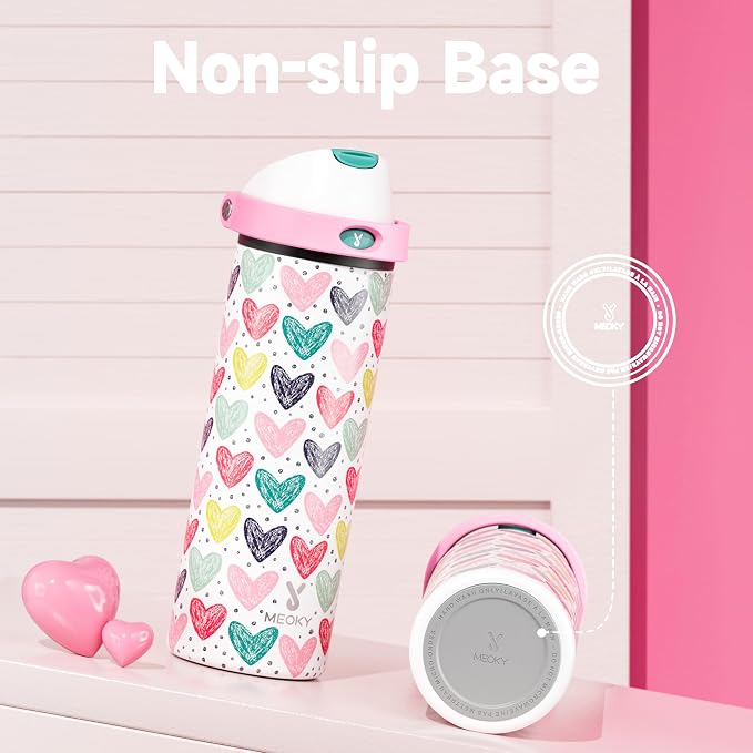 24 oz Valentine's Day Water Bottle: Meoky Stainless Steel Water Bottle - Image 7