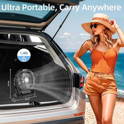 Camping Fan Rechargeable, 20000mAh Battery Powered Portable Fan - Image 5