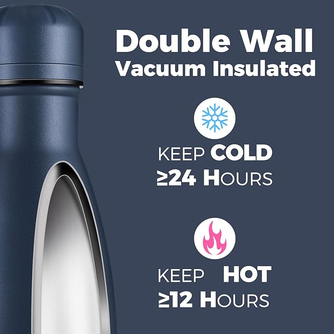 Volhoply 17oz Stainless Steel Water Bottles Bulk, Leakproof Insulated Metal - Image 3