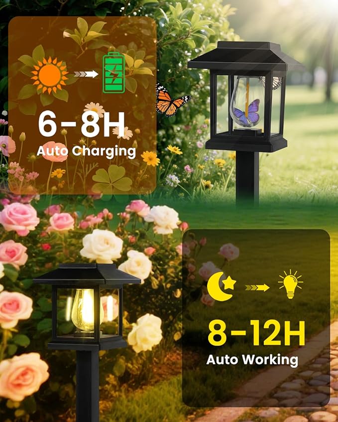 Albelt Solar Pathyway Lights Outdoor, 2 Pack Waterproof Solar Garden Lights - Image 6
