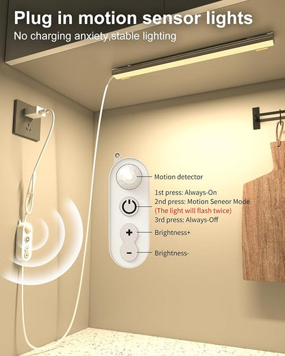 ASOKO Motion Sensor Dimmable Led Under Cabinet Lighting, 12 inches Plug in Led - Image 2