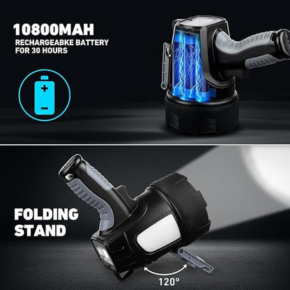 LBE Rechargeable Spotlight Outdoor, 000 Lumens Led Spotlight Flashlight - Image 5