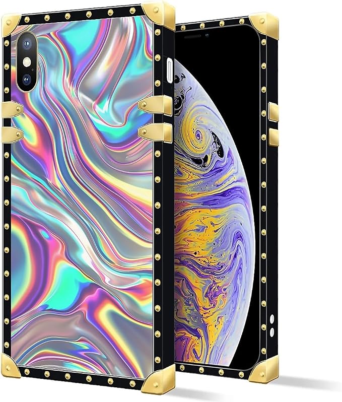Compatible with iPhone Xs Max Case, Holographic Abstract Iridescent Textures - Image 2