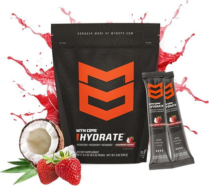 MTN OPS Hydrate Electrolytes Powder Drink Mix, 20 Single Serving On-The-Go - Image 3