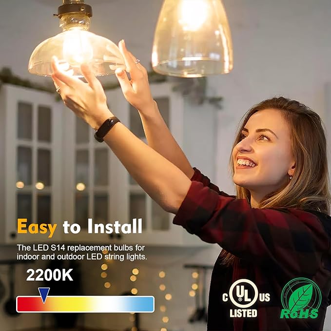 GvvooHome 48 Pack LED S14 Replacement Light Bulbs, Shatterproof Outdoor 1 Watt - Image 2