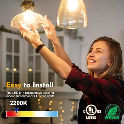 GvvooHome 48 Pack LED S14 Replacement Light Bulbs, Shatterproof Outdoor 1 Watt - Image 2