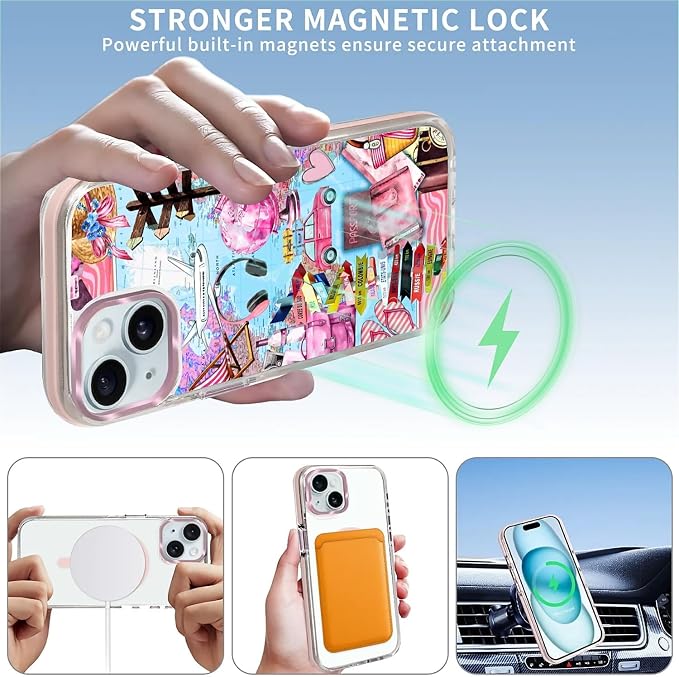 Case for iPhone 13/14, Cover Holiday Trip World Map Phone Case Design，for Women - Image 3