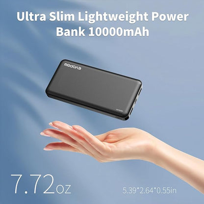 2 Pack Portable Charger, Slimmer 10000mAh Power Bank, USB C in&Out Fast - Image 2