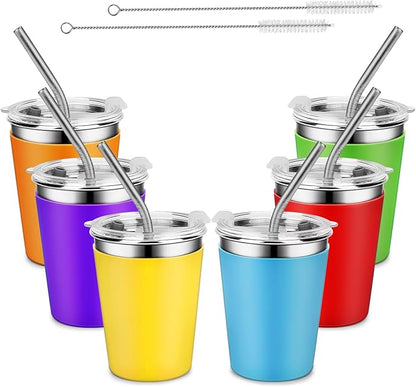 Kids Stainless Steel Cups with Lids, Spill Proof Metal Tumblers With Stainless by YummySam