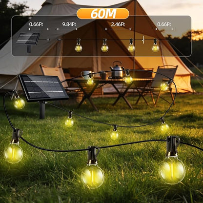 Solar Lights Outdoor Waterproof: G40 60M 200FT Shatterproof Bulbs Patio Lights - Image 7