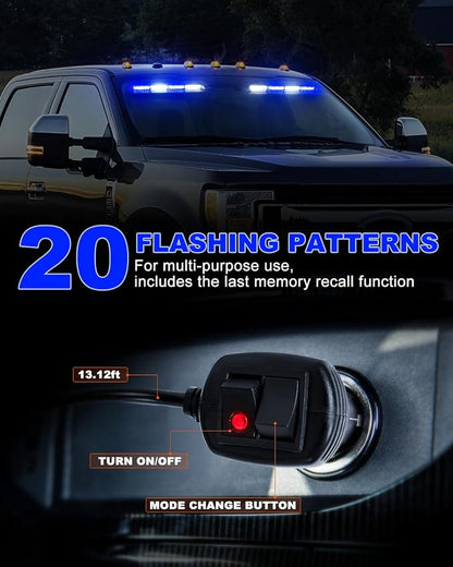 HLauto 6Z4J Emergency Dash Strobe Lights: 2x16.8 inch Blue White Safety Lights - Image 4