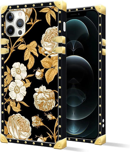 Compatible with iPhone 11 Pro Max Case, Blooming Rose Golden Flower Luxury - Image 2