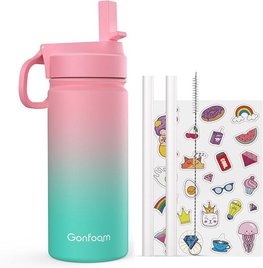 Kids Water Bottle, 16oz Kids Water Bottle by Gonfoam